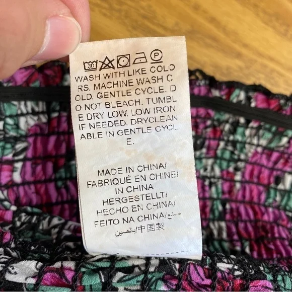 Shein Curve Floral Smocked High Slit Ruffle Hem Skirt Set Sz 1XL - Picture 11 of 12